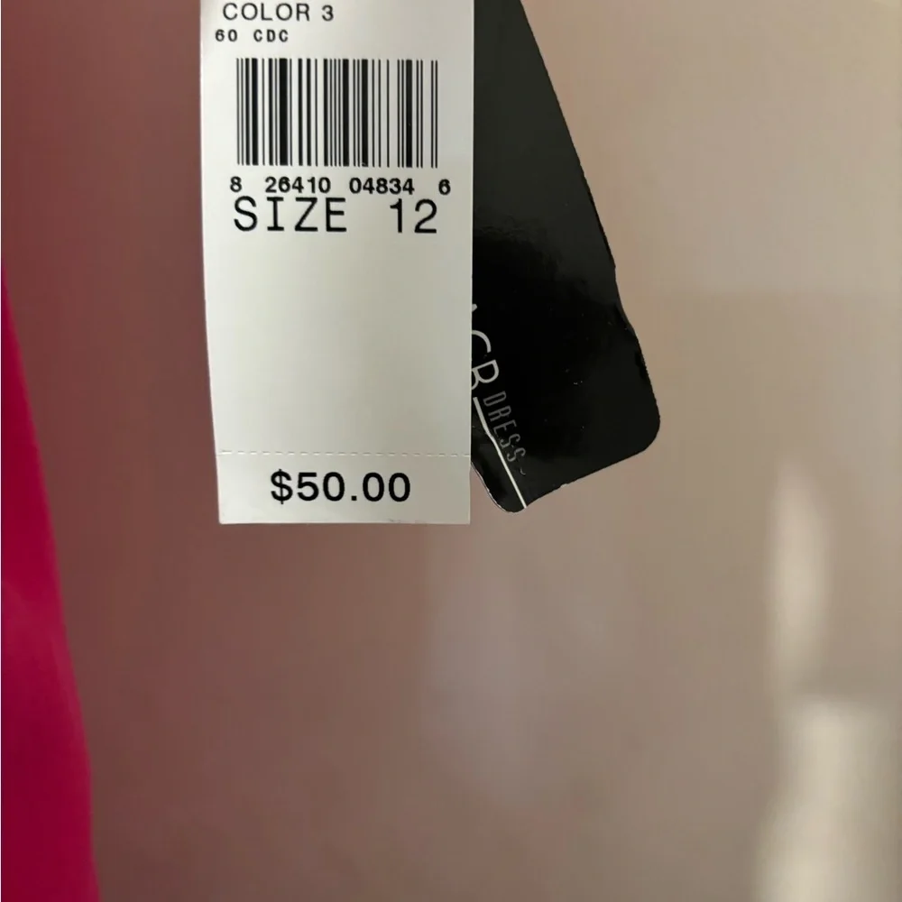 NWT AGB Dress Tri Color Block, Retro Pink Midi Dress Size 12